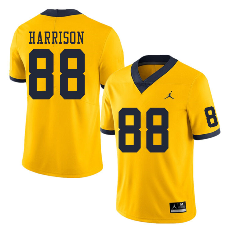 Men #88 Mathew Harrison Michigan Wolverines College Football Jerseys Sale-Yellow